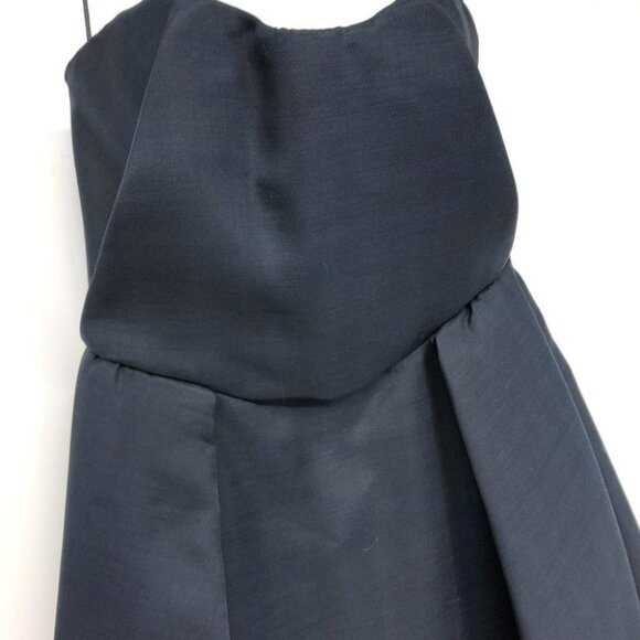 Carven NWT strapless Wool Gazar mini bubble hem dress night blue 36 - Picture 6 of 16